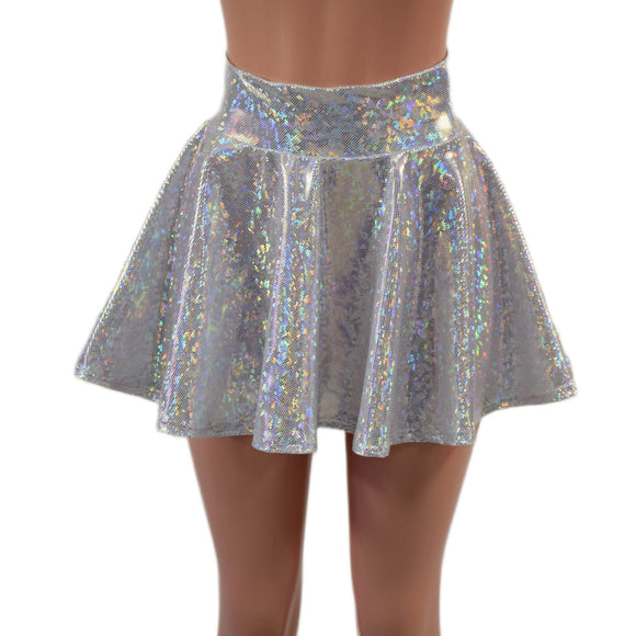 White Kaleidoscope Circle Cut Mini Skirt - Coquetry Clothing