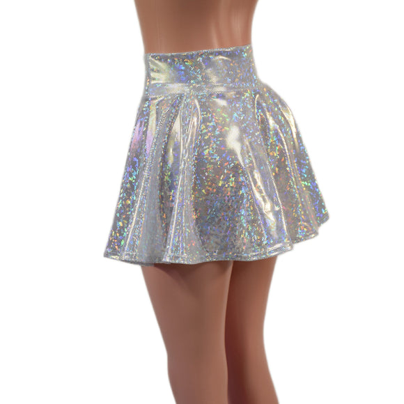 White Kaleidoscope Circle Cut Mini Skirt - Coquetry Clothing
