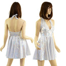 White Kaleidoscope Halter Skater Dress - Coquetry Clothing