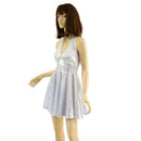 White Kaleidoscope Halter Skater Dress - Coquetry Clothing