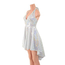 White Kaleidoscope Hi Lo Halter Skater Dress - Coquetry Clothing