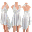 White Kaleidoscope Hi Lo Halter Skater Dress - Coquetry Clothing