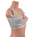 White Kaleidoscope High Or Low Reversible Cutout Oring Mini Crop - Coquetry Clothing