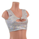 White Kaleidoscope High Or Low Reversible Cutout Oring Mini Crop - Coquetry Clothing