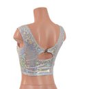 White Kaleidoscope High Or Low Reversible Cutout Oring Mini Crop - Coquetry Clothing