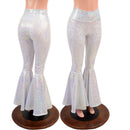 White Kaleidoscope High Waist Bell Bottom Flares - Coquetry Clothing