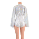 White Kaleidoscope Plunging V Neck Romper - Coquetry Clothing