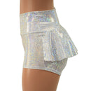 White Kaleidoscope Ruffle Rump Shorts - Coquetry Clothing
