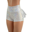 White Kaleidoscope Ruffle Rump Shorts - Coquetry Clothing