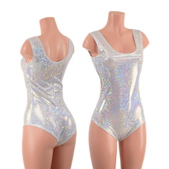 White Kaleidoscope Tank Style Romper with Siren Cut Leg - Coquetry Clothing