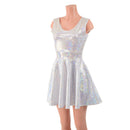 White Kaleidoscope Tank Style Skater Dress - Coquetry Clothing
