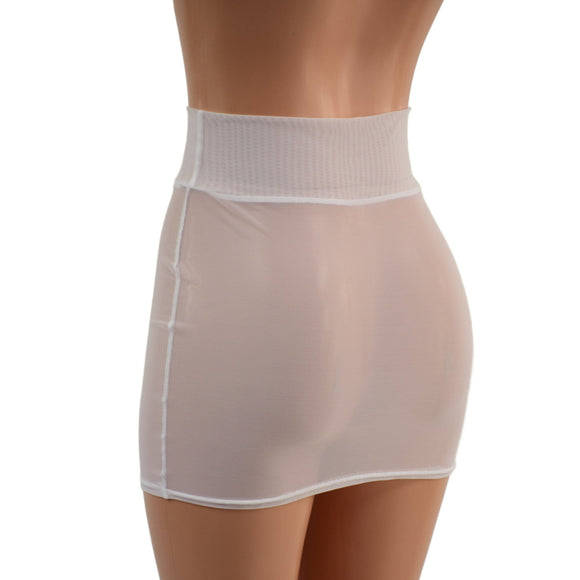 White Mesh Bodycon Skirt - Coquetry Clothing