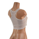 White Mesh Racerback Crop Top - Coquetry Clothing