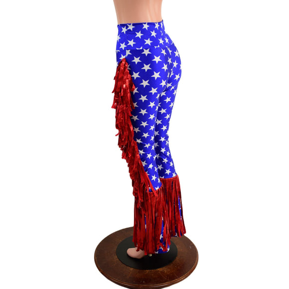 Womens Bootcut Macho Pants with Gladiator Fringe - Coquetry Clothing