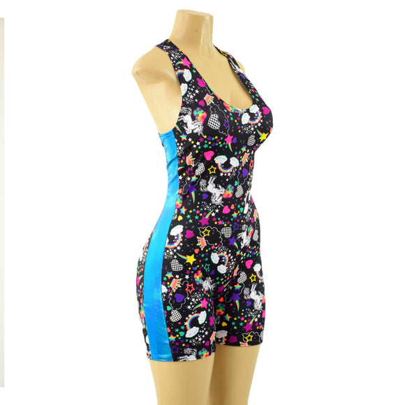Womens Racerback Singlet with Side Panels & 4" Inseam - Coquetry Clothing