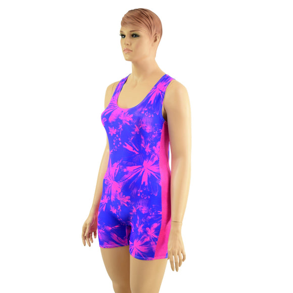 Womens Racerback Singlet with Side Panels & 4" Inseam - Coquetry Clothing