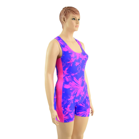 Womens Racerback Singlet with Side Panels & 4" Inseam - Coquetry Clothing