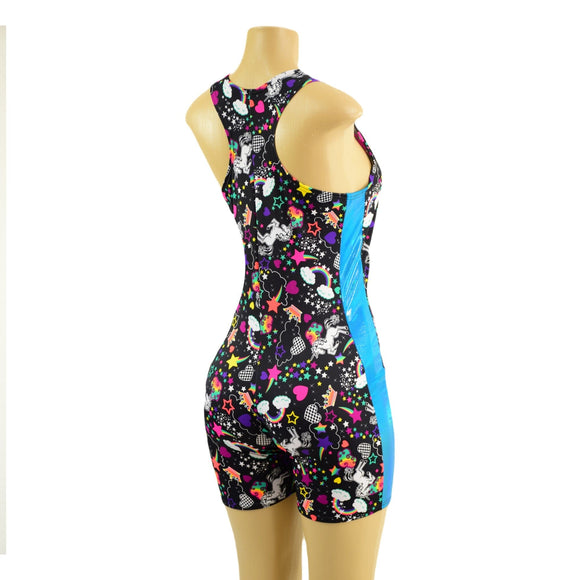 Womens Racerback Singlet with Side Panels & 4" Inseam - Coquetry Clothing