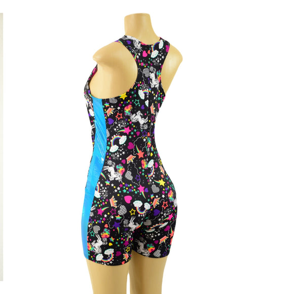 Womens Racerback Singlet with Side Panels & 4" Inseam - Coquetry Clothing