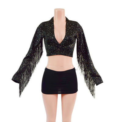 Wrap & Tie Fringed Crop Top (Top only!) - Coquetry Clothing