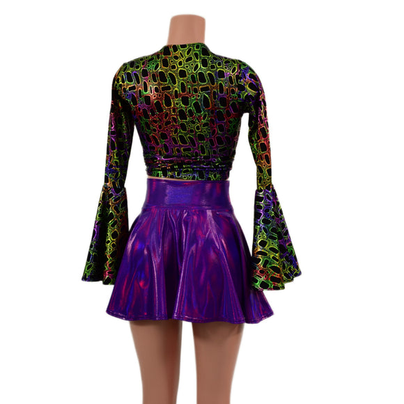 Wrap & Tie Top with Trumpet Sleeves TOP ONLY - Coquetry Clothing