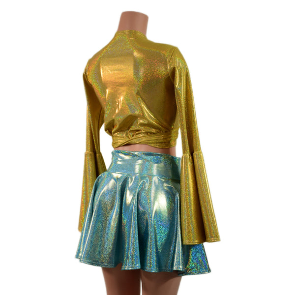 Wrap & Tie Top with Trumpet Sleeves TOP ONLY - 2