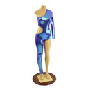 XS Ready to Ship 3PC Asymmetrical Catsuit with Cutout and Separate Arm and Leg Warmer - Coquetry Clothing