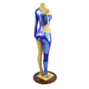 XS Ready to Ship 3PC Asymmetrical Catsuit with Cutout and Separate Arm and Leg Warmer - Coquetry Clothing