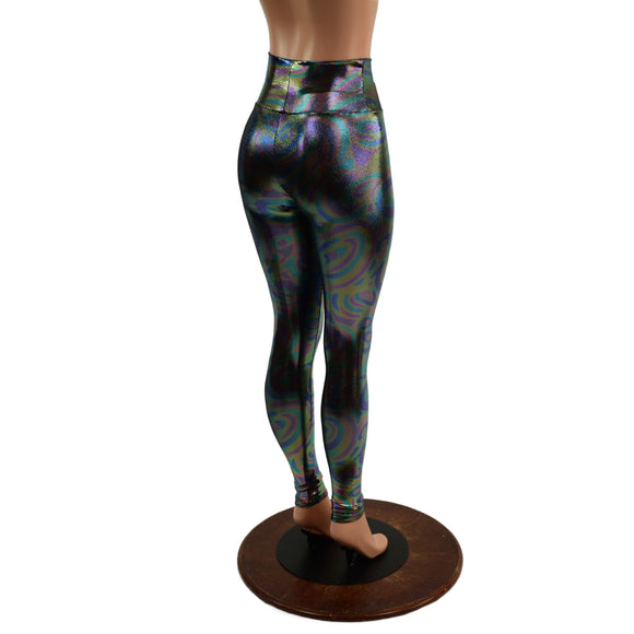 XS Ready to Ship Oil Slick High Waist Leggings - Coquetry Clothing