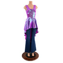Laceup Hi Lo Peplum Tank Top in Plumeria - Coquetry Clothing
