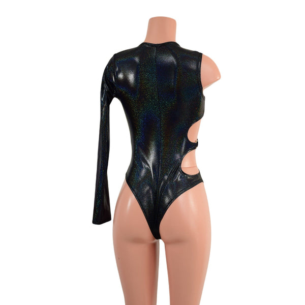 Asymetrical Brazilian Cut Romper with Oring Side Cutouts - 2