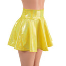 Yellow Sparkly Jewel Circle Cut Mini Skirt - Coquetry Clothing