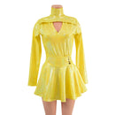 Yellow Sparkly Jewel Romper and Breakaway Skirt Set - Coquetry Clothing