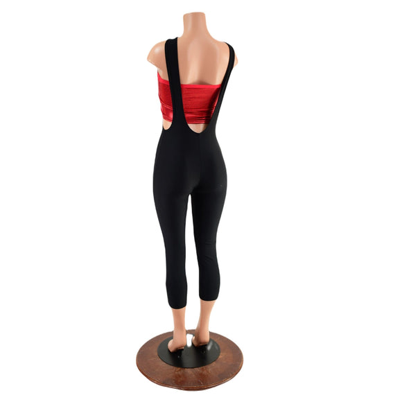 Capri Suspender Leggings in Black Zen - Coquetry Clothing