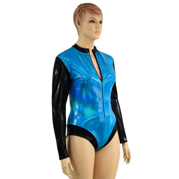Peacock Stella Romper with Black Mystique Color Blocking - Coquetry Clothing