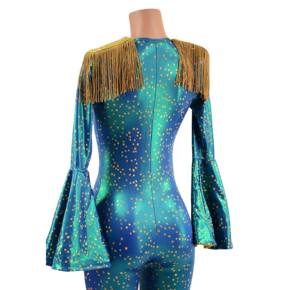 Laceup Stardust Catsuit with Epaulettes - Coquetry Clothing