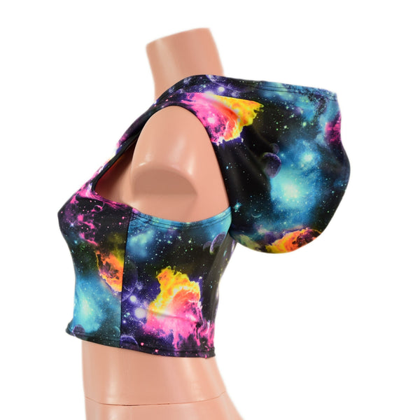 Zipper Front Hooded Crop Top with Racerback - 5