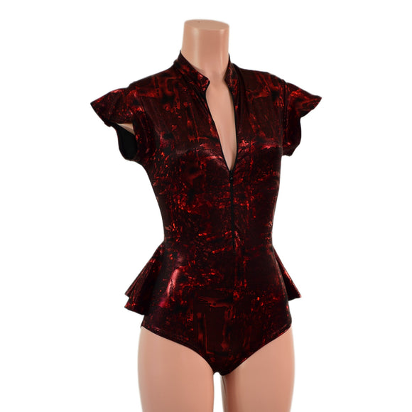 Zipper Front Ruffle Rump Romper - Coquetry Clothing