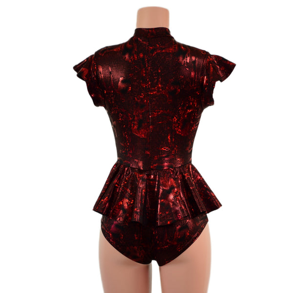 Zipper Front Ruffle Rump Romper - 7