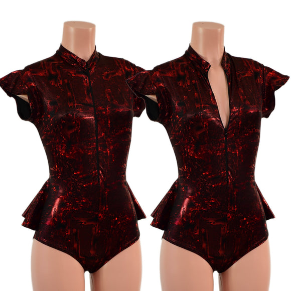 Zipper Front Ruffle Rump Romper - Coquetry Clothing