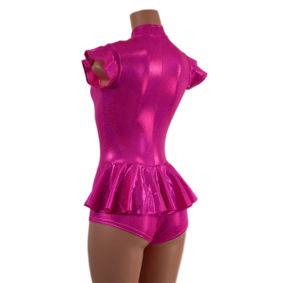 Zipper Front Ruffle Rump Romper - Coquetry Clothing