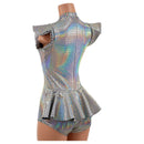 Zipper Front Ruffle Rump Romper in Prism - Coquetry Clothing
