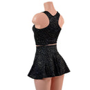 Zipper Front Star Noir Crop Top and Circle Cut Skirt Set - Coquetry Clothing