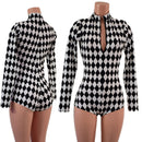 Zipper Front Stella Romper with Long Sleeves & Boy Cut Leg - Coquetry Clothing