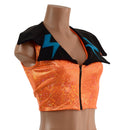 Zippered Crop Vest with Bolts and Showtime Collar - Coquetry Clothing