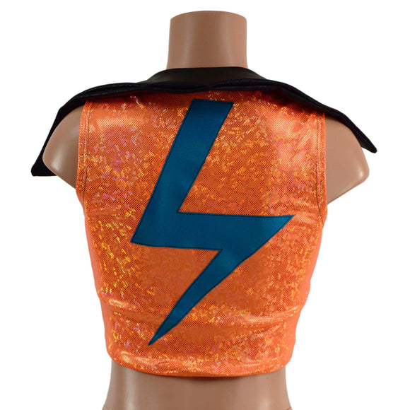 Zippered Crop Vest with Bolts and Showtime Collar - Coquetry Clothing