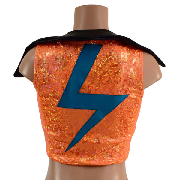 Zippered Crop Vest with Bolts and Showtime Collar - 2