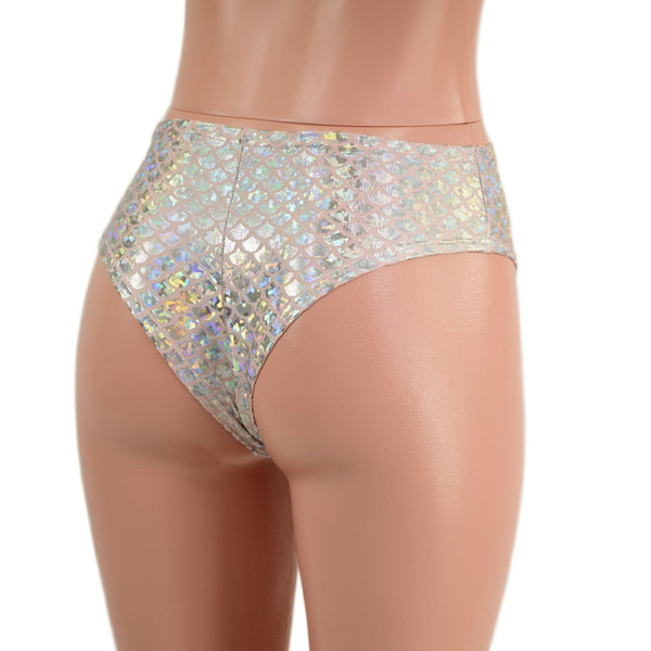 Midrise Brazilian Siren Shorts in Silver/Pink Scale - 4