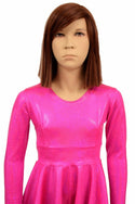 Girls Pink Sparkly Skater Dress - 5