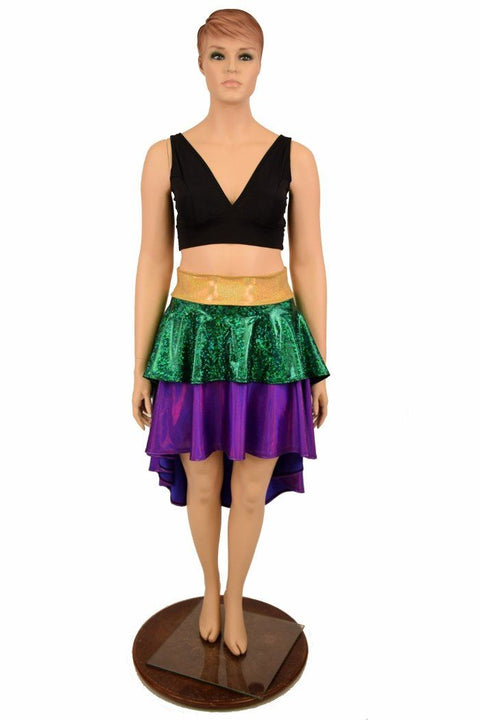 Hi Lo Layered Mardi Gras Skirt (Skirt Only) - Coquetry Clothing